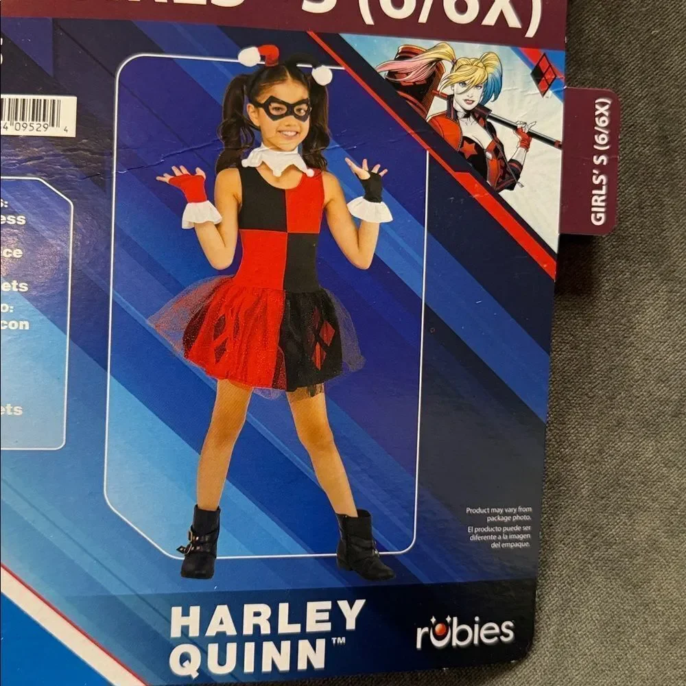 Girls' DC Superhero’s Harley Quinn Halloween Costume Rubies Size S 6/6X NEW
